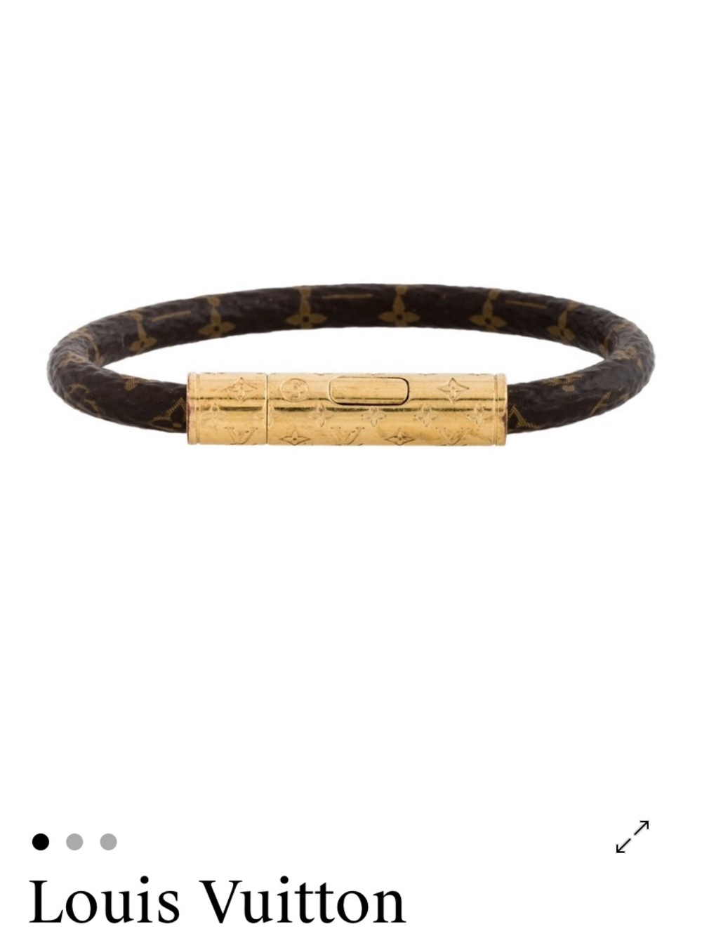 Louis Vuitton Brown and Gold Monogram Cord Bracelet